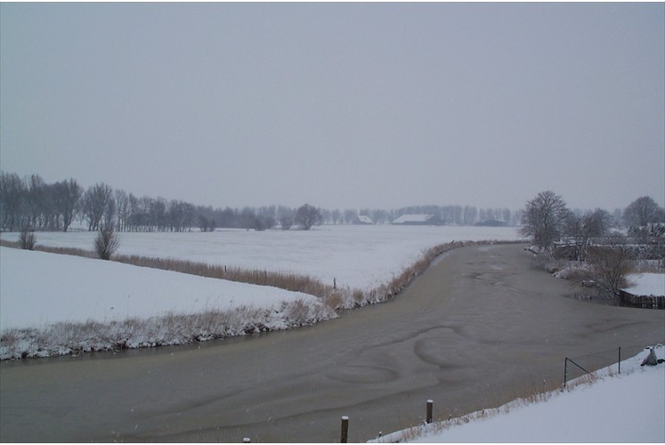 Blick auf das Siel im Winter